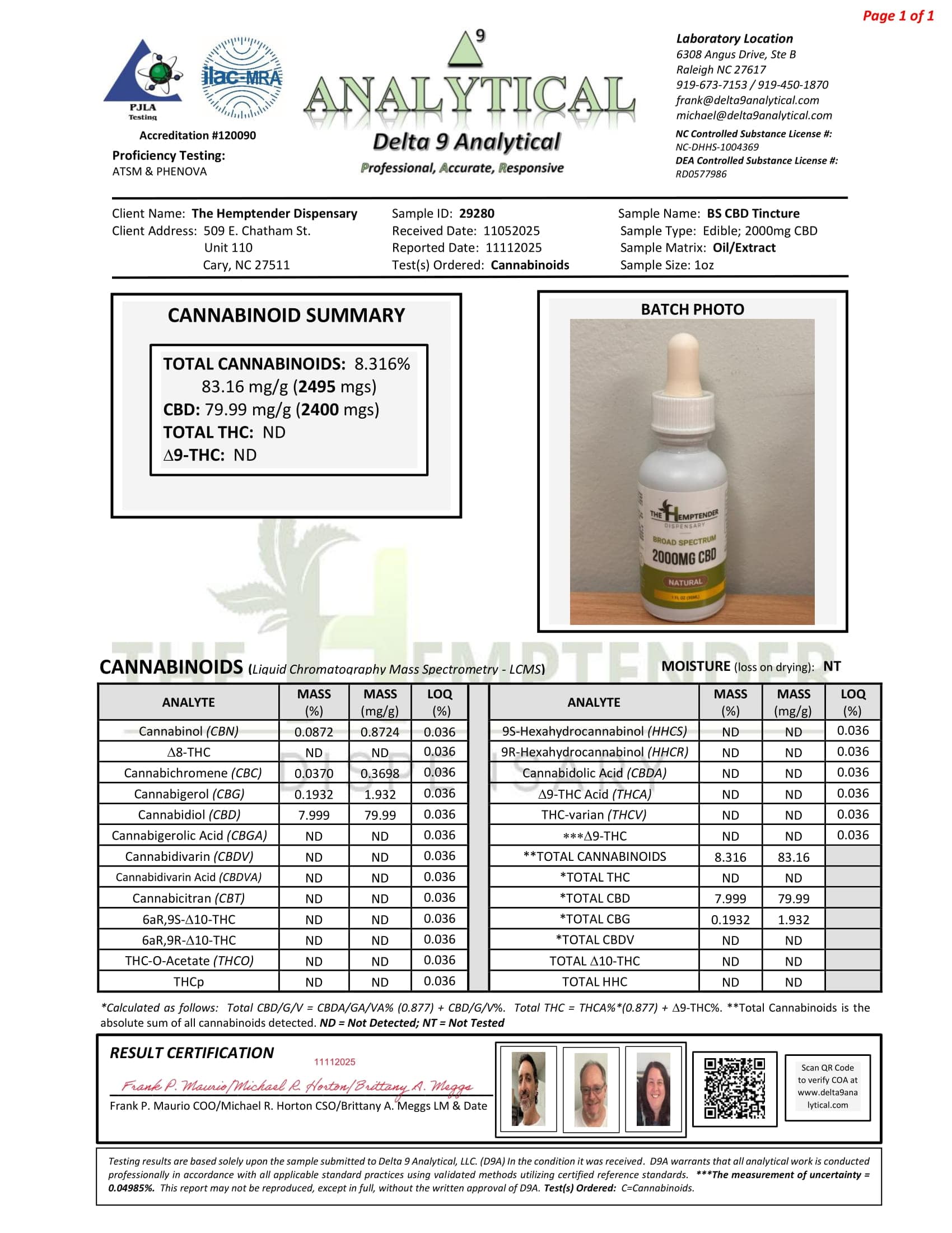 The Hemptender 600-3000mg CBD Tinctures — Broad Spectrum - Image 2