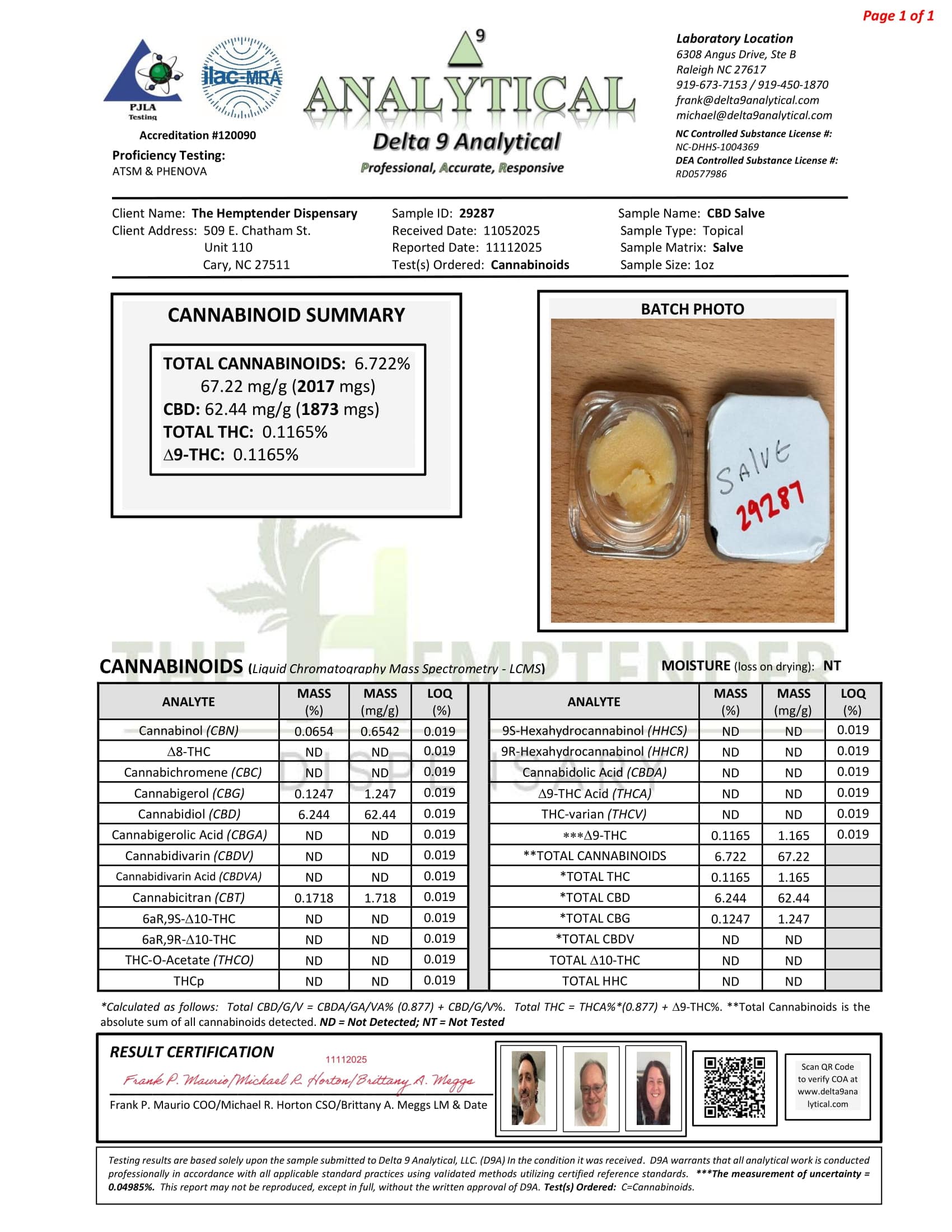 The Hemptender 250-1000mg CBD Salve — THC-Free - Image 3