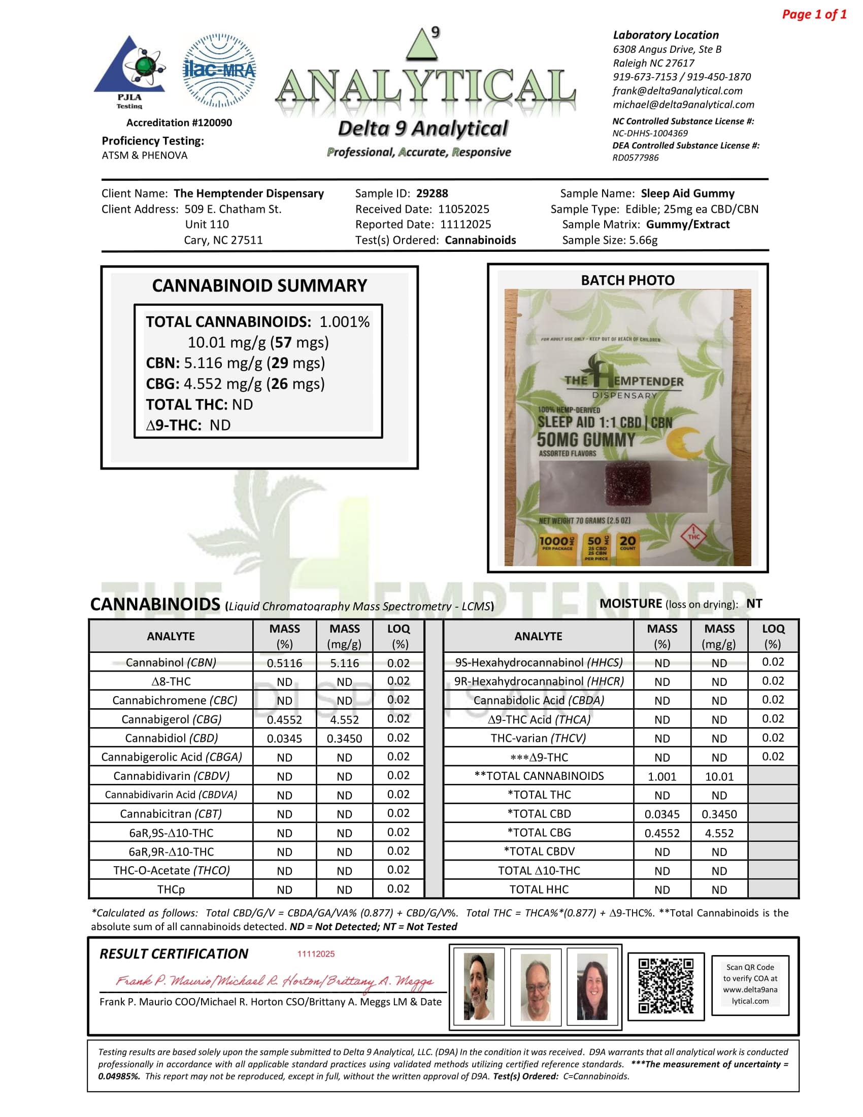 The Hemptender 50mg CBN +CBD Sleep Gummies - 20ct - Assorted Flavors - Image 2