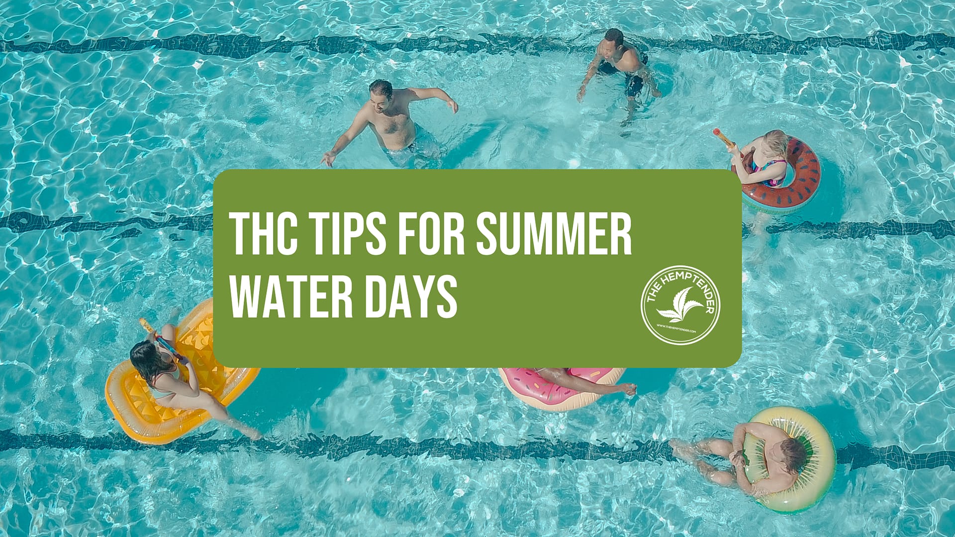 people swimming in a pool on pool floaties