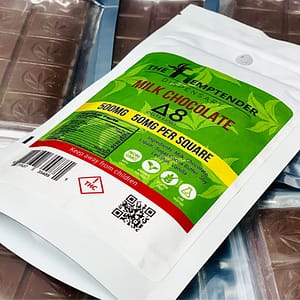 The Hemptender 500mg Delta-8 THC Chocolate Bar — Milk or Dark Flavor