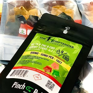 The Hemptender 50mg CBD + Delta-9 THC Gummy Stars - Vegan - Assorted Flavors