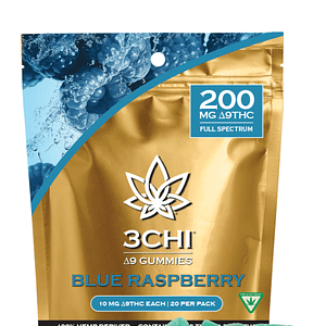 3Chi 200mg Delta-9 THC Gummies - Blue Raspberry - 20ct
