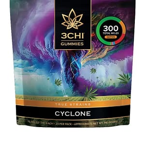 3chi cyclone sativa 15mg THC blend gummies at The Hemptender