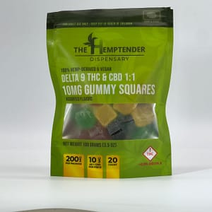 The Hemptender 10mg Delta-9 THC + CBD Microdose Gummy Squares - 20ct - Assorted Flavors