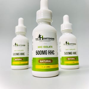 The Hemptender 500mg HHC isolate tincture on a white background