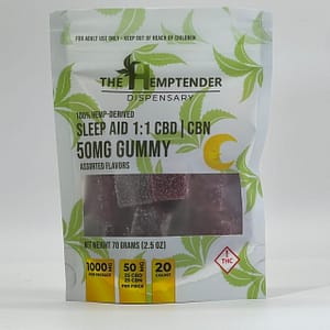 The Hemptender sleep gummies 25mg cbd and 25mg cbn