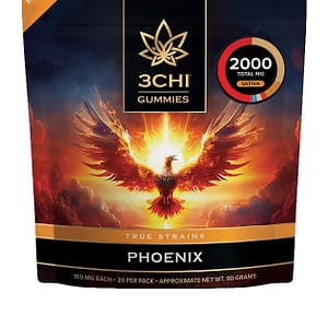 3Chi True Strain Phoenix Sativa THC blend gummies at The Hemptender