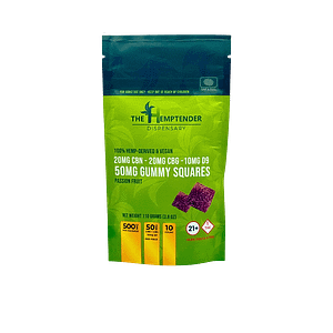 The Hemptender 50mg Delta-9 THC + CBN+ CBG Gummy Squares - 10ct - Passionfruit