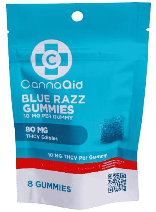 CannaAid 80mg THCV Gummies - Blue Raspberry - 8ct