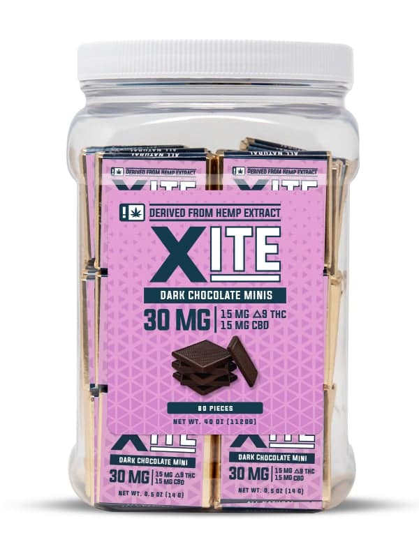 XITE 15mg Delta-9 + CBD Chocolate Minis 3ct — Milk / Dark Flavors - Image 3