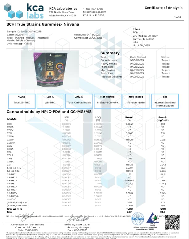 3Chi 100mg True Strains THC Blend Gummies - 20ct - Nirvana Indica - Image 2