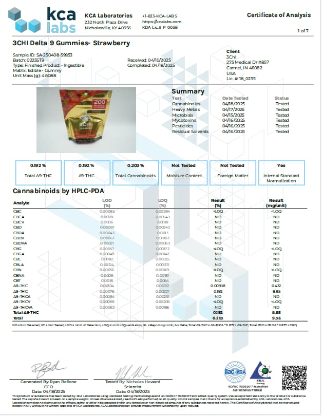 3Chi 10mg Delta-9 THC Gummies 20ct — Strawberry - Image 2