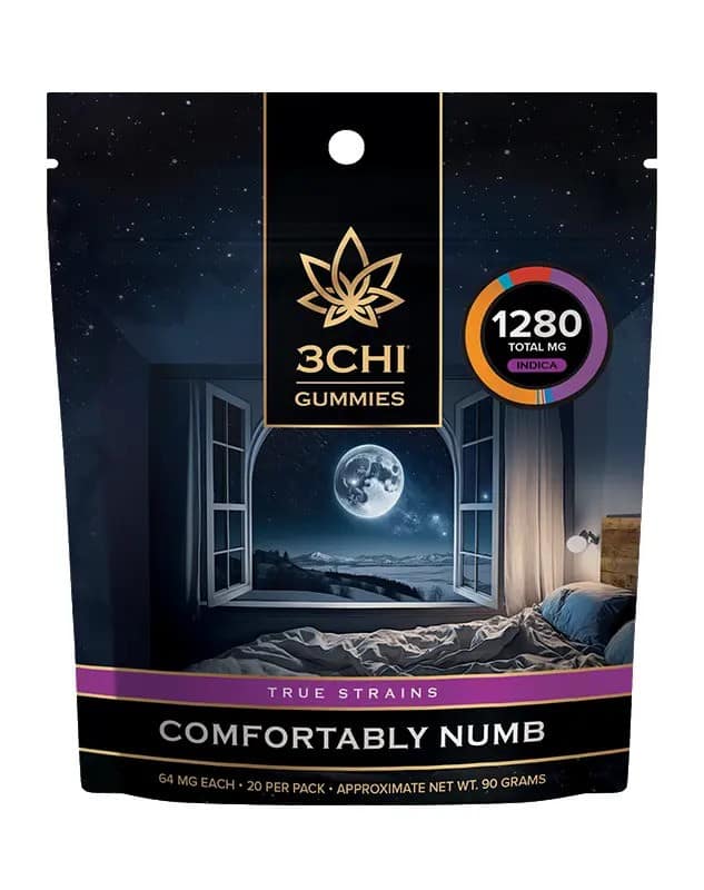 3Chi 64mg True Strains THC Blend Gummies - 20ct - Comfortably Numb Indica