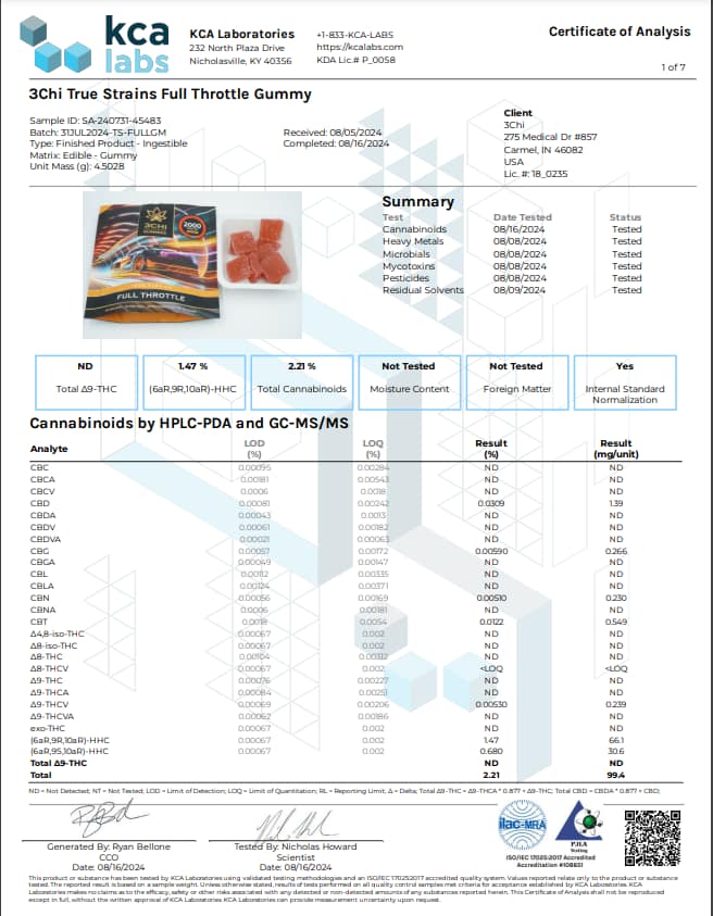 3Chi 100mg True Strains THC Blend Gummies - 20ct - Full Throttle Sativa - Image 2