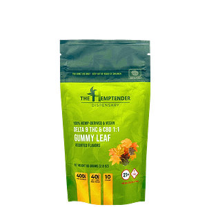 The Hemptender 50mg CBD + Delta-9 THC Gummy Leaf - Vegan - Assorted Flavors